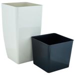 Ghiveci pentru flori Aleana 115036 Cvadro 16x16x30 cm, white rose