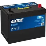 Автомобильный аккумулятор Exide EXCELL 12V 70Ah 540EN 270x173x222 -/+ (EB704)
