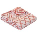 Textile de casă Ibena 1800/200 Jacquard Baumwolldecke Kailua mith GOTS Zertifikat Redorange/ivory