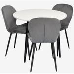 Комплект стол и стулья Evelin di Costacurta стол DT 404-3B + 3 стула YTC-064B Dark grey