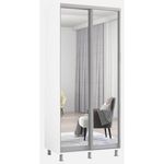 Шкаф Mobildor-Lux Раздвижные зеркальные двери Aron-P (130x60x210H см) Бриллиантовый белый