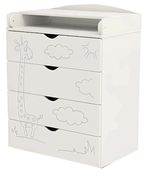 Комод-пеленатор PernaMea HappyBaby Girafa 800x1030 MDF alb (MW-DSK-J701)