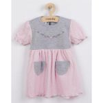 Детская одежда New Baby 41963 Платье короткий рукав pink-grey 62 (3-6m)
