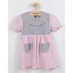 Lenjerie de pat pentru copii New Baby 41963 Платье короткий рукав pink-grey 62 (3-6m)