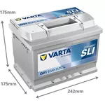 Автомобильный аккумулятор Varta 61AH 600A(EN) клемы 0 (242x175x175) S5 004 (561400060K262)