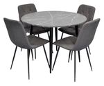 Комплект стол и стулья Evelin di Costacurta стол DT-402-6B + 4 стула YTC-080B Dark grey