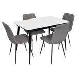 Комплект стол и стулья Evelin di Costacurta стол DT-531R B + 4 стула YTC-078B Bjorn-13 (Grey)
