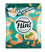 Сухарики Flint со вкусом креветка 70 гр + соус тартар 15 гр
