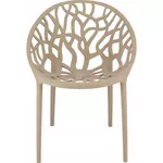 Scaun Jumi CM-102569 Scaun terasa ALBERO din plastic, Bej