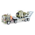 Mașină Wenyi WY571G 1:16 Camion transportator cu fricțiune cu elicopter (lumini /sunete)