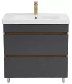 Dulap pentru lavoar Mashtab 12334 Torino (Sava) cu 2 sertare fara mâner 700x470x850 Stejar-Antracit