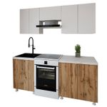 Mobilă pentru bucatarie Smartex (30010) K1 200cm Alb+Stejar inchis