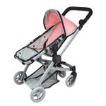Păpușă New World FL9190 Carucior pentru papusi, culoare fucsia cu maner negru, cod 832001