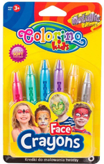 Мелки для лица  Metallic Colorino 6 цвт.