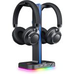 Gaming Headset Stand Havit TH650, 270x150x100mm, 2xUSB 2.0, RGB, Cable organizer