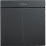 Выключатель электрический Aqara by Xiaomi ZNQBKG25LM Black H1M - 2 клавиши (c нулём) квадратный подрозетник
