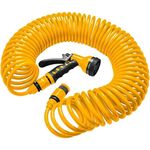 Шланг Tolsen spiralat 15m pentru gradina cu pistol de stropit 8 functii (57255)