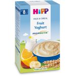 Terci organic Hipp din grâu cu probiotice, fructe și iaurt (8+ luni), 250gr.