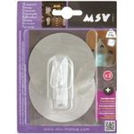 Аксессуар для ванной MSV 41007 Крючки самоклеющиеся 2шт круг 8cm, сер, пластик