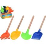 Jucărie Promstore 41581 Инструменты для песка детские 42сm, деревянная ручка, 4 вида