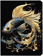 Tablou pe numere BrushMe BSB0006FC 40x50сm (pânză neagră/fără cutie) Peștișor magic