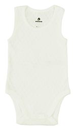 Детская одежда Minikin 25170586 Ажурный листик Боди-майка р-р86, молочный, унисекс
