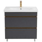 Шкаф под умывальник Mashtab 12335 Torino (Sava) cu 2 sertare fara mâner 800x470x850 Stejar-Antracit