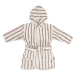 Accesoriu pentru baie Jollein 060-809-67058 Halatel de baie Stripe Terry Olive Green GOTS (3-4 ani)