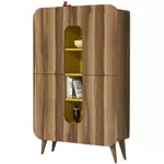 Comodă Trendy Al meu-Nuc, Galben 93x144x31cm, multifunctionala (GTR006623)