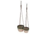 Набор кашпо плетенных подвесных 2шт D18/22cm, H16/18cm