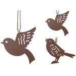 Новогодний декор Promstore 24834 Сувенир металлический Птица 15x10cm, коричневый