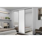 Dulap Nex Home Dulap cu uși glisante, 240x60x220cm, 2xOglinda + 1xPAL, Alb