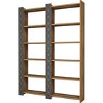 Raft de birou Trendy Orasul 2, Nuc, Calcedonie 124x170x24cm, raft de carti