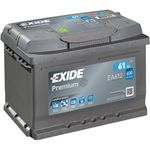 Автомобильный аккумулятор Exide PREMIUM 12V 61Ah 600EN 242x175x175 -/+ (EA612)