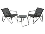 Set mobilier metalic 3 piese: masa D47, H43cm, 2 scaune 59X75XH76cm