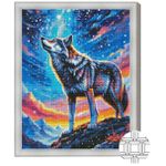 Картина по номерам Art Gallery QB206520 Mozaic cu diamante patrate 40x50cm Lup si cer instelat