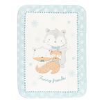 Super soft baby blanket with sherpa 110/140 Funny Friends Blue