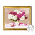 Картина по номерам Art Gallery GA73643 Mozaic cu diamante 40x50cm Bujori albi si roz