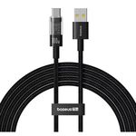 Cablu telefon mobil Baseus P10373002111-01 Gem Fast-Charging USB-A to Type-C 100W 2m Cluster, Black