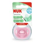 Пустышка силиконовая ортодонтическая NUK Sensitive (6-18 мес) pink
