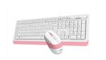 Keyboard & Mouse A4Tech F1010, Laser Engraving, Splash Proof, 1600 dpi, 4 buttons, White/Pink, USB
