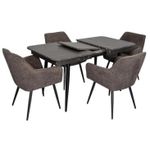 Комплект стол и стулья Evelin di Costacurta стол DT-432-3R B + 4 стула YTC-090B Dark grey