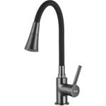 Смеситель кухонный Frap F 4044-9 GRAFIT (плюс раковина) Латунь