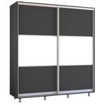 Шкаф Mobildor-Lux Горизонтальные раздвижные двери Aron-S из ДСП (190x60x210H см) Антрацит