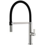 Bateria bucătărie Helika-AquaSanita 7043-002 MAGNUS Steel+black silicone hose