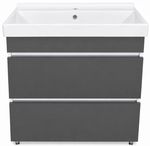 Dulap pentru lavoar Mashtab 11349 Sanremo cu 2 sertare fara minere 70cm Alb-Antracit