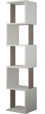 Офисный стеллаж Trendy Piri, alb, moka deschis 35x161x30cm, raft de carti