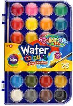 Акварельные  краски 28 цв +кисточка Colorino