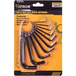 Набор ручных инструментов Hoteche 260110 Ключи шестигранные 1,5-10mm короткие на кольце 10шт