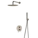 Set pentru duș Enzzi Set dus ingropat 2 cai Brushed Nickel EZ8123074V-FG511